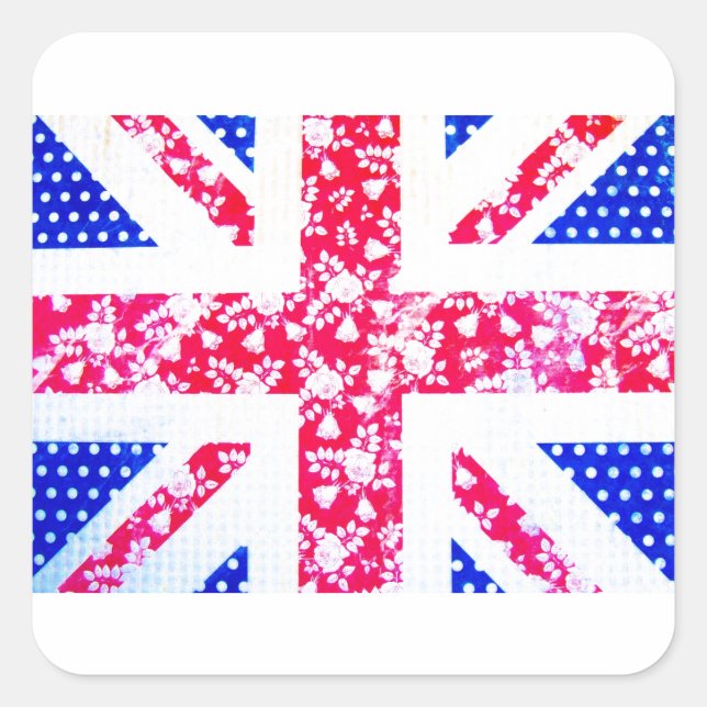 Adesivo Quadrado Bandeira Britânica Custa (Frente)