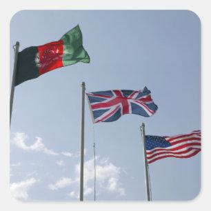 Adesivo Quadrado Bandeira BRITÂNICA entre o afegão e bandeiras do