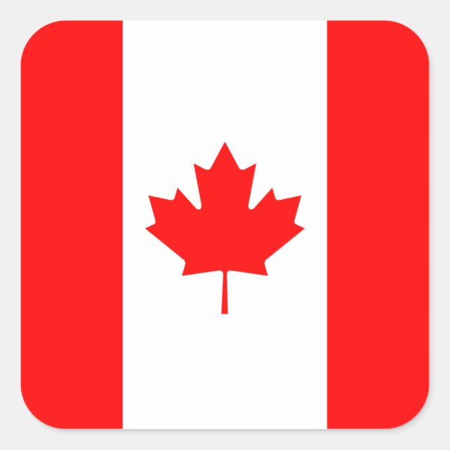 Adesivo Quadrado Bandeira Canadá/Canadá (Frente)