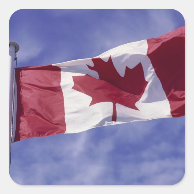 Adesivo Quadrado bandeira canadense (Frente)