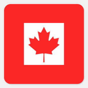 Adesivo Quadrado Bandeira Canadiana - Souvenir do Canadá