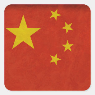 Adesivo Quadrado Bandeira Chinesa