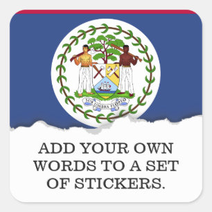 Adesivo Quadrado Bandeira clássica de Belize