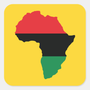 Adesivo Quadrado Bandeira da África Vermelha, Negra e Verde