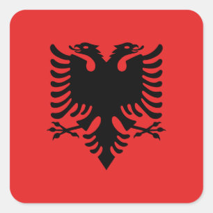 Adesivo Quadrado Bandeira da Albânia