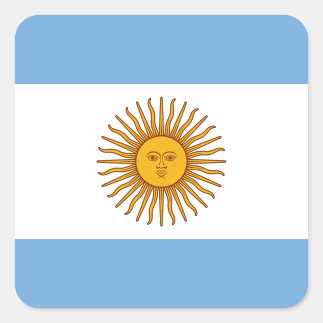 Adesivo Quadrado Bandeira da Argentina - Bandera da Argentina (Frente)