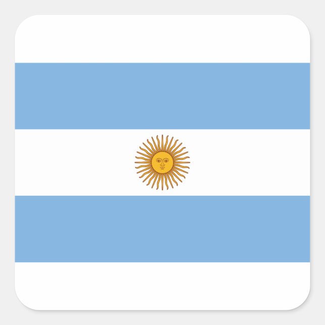Adesivo Quadrado Bandeira da Argentina - Bandera da Argentina (Frente)