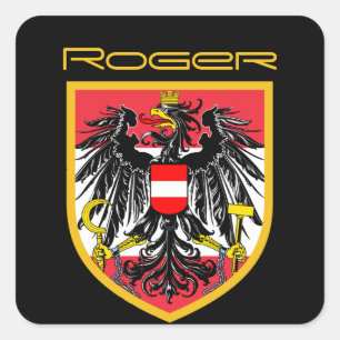 Adesivo Quadrado Bandeira da Áustria