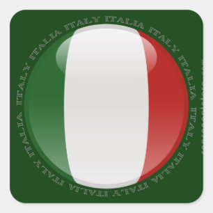 Adesivo Quadrado Bandeira da bolha de Italia