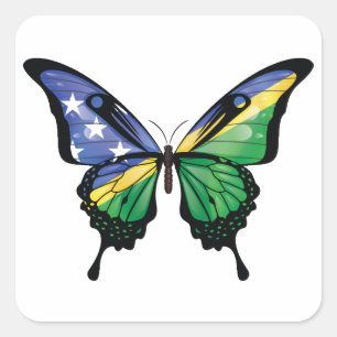 Adesivo Quadrado Bandeira da Borboleta-do-Cerrado das Ilhas Salomão