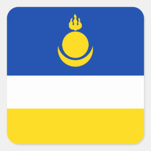 Adesivo Quadrado Bandeira da Buryatia Patriótica