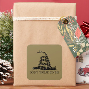 Adesivo Quadrado Bandeira da Cascavel de Gadsden: Guerra Revolucion