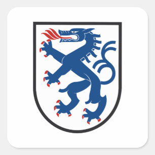 Adesivo Quadrado bandeira da cidade de Ingolstadt alemanha símbolo 