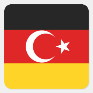 Adesivo Quadrado Bandeira da Comunidade Turca da Alemanha