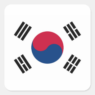 Adesivo Quadrado Bandeira da Coreia do Sul