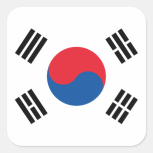 Adesivo Quadrado Bandeira da Coreia do Sul
