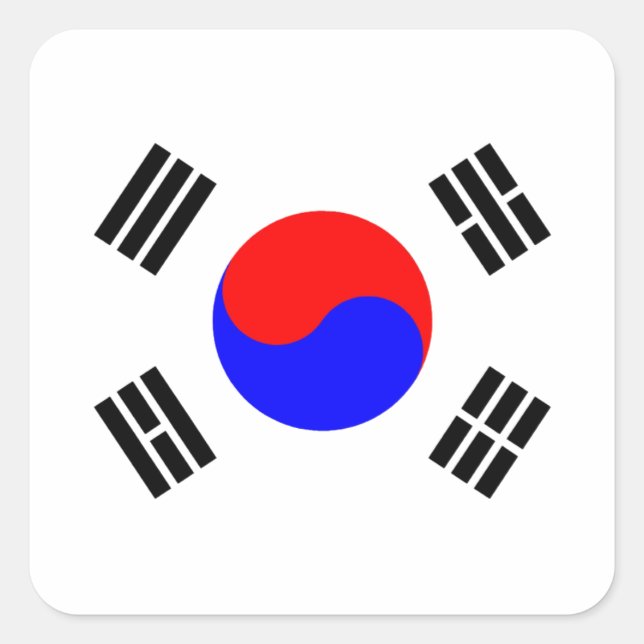 Adesivo Quadrado Bandeira da Coreia do Sul (Frente)