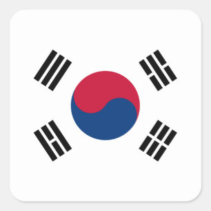 Adesivo Quadrado Bandeira da Coreia do Sul (Coreia do Sul)
