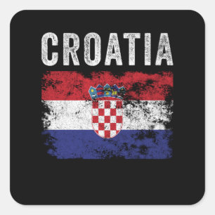 Adesivo Quadrado Bandeira da Croácia em apuros - Bandeira da Croáci