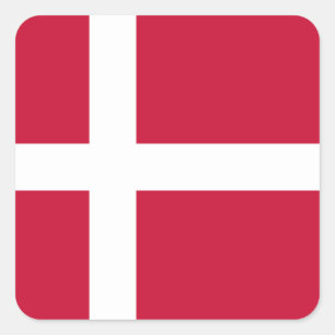 Adesivo Quadrado Bandeira da Dinamarca (dinamarquesa)