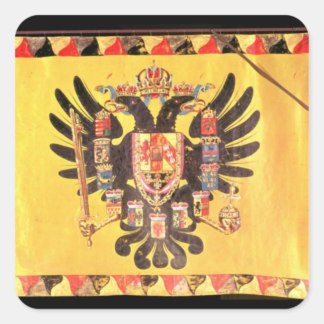Adesivo Quadrado Bandeira da dinastia Imperial Habsburg, c.1700 (Frente)