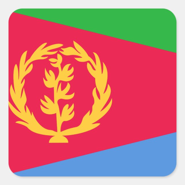 Adesivo Quadrado Bandeira da Eritreia (Frente)