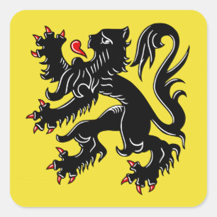 Adesivo Quadrado Bandeira da Flandres (Bélgica)