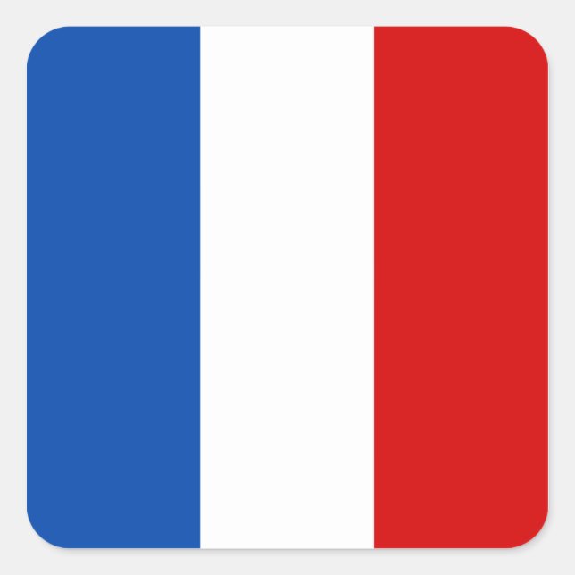 Adesivo Quadrado Bandeira da França (Frente)