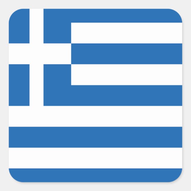 Adesivo Quadrado Bandeira da Grécia (Frente)