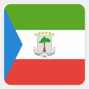 Adesivo Quadrado Bandeira da Guiné Equatorial