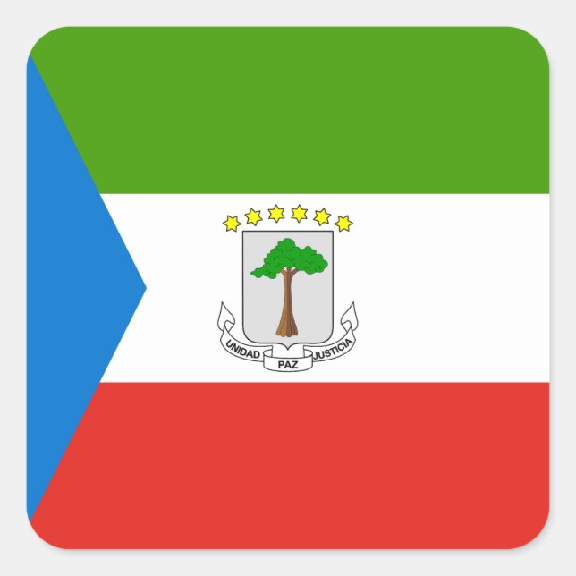Adesivo Quadrado Bandeira da Guiné Equatorial (Frente)