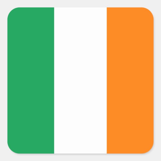 Adesivo Quadrado Bandeira da Irlanda (Frente)