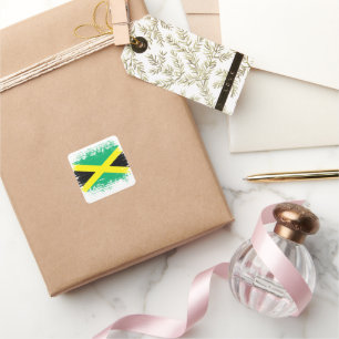 Adesivo Quadrado bandeira da Jamaica
