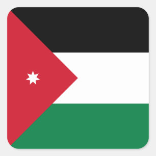 Adesivo Quadrado Bandeira da Jordânia