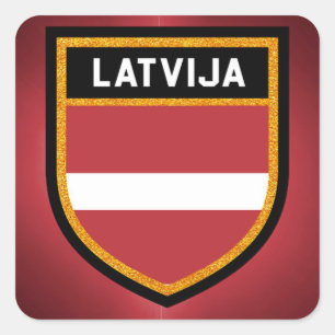 Adesivo Quadrado Bandeira da Letónia