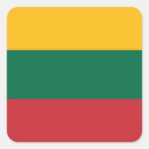 Adesivo Quadrado Bandeira da Lituânia