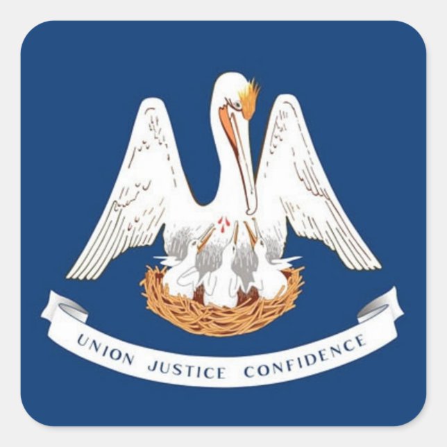 Adesivo Quadrado Bandeira da Louisiana (Frente)