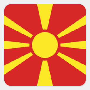 Adesivo Quadrado Bandeira da Macedônia (Macedônia)