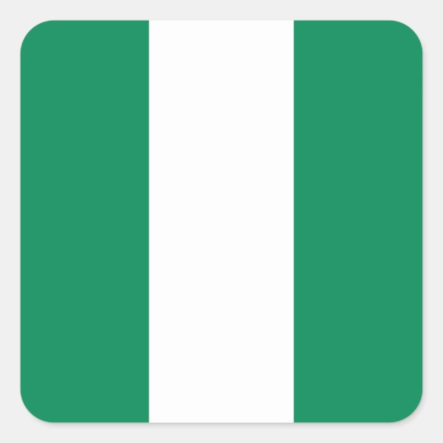 Adesivo Quadrado Bandeira da Nigéria (nigeriana) (Frente)