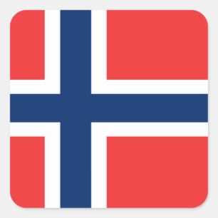 Adesivo Quadrado Bandeira da Noruega