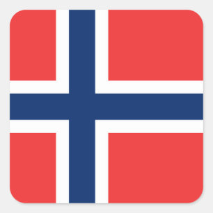 Adesivo Quadrado Bandeira da Noruega