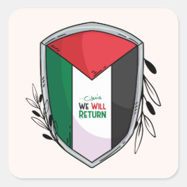 Adesivo Quadrado Bandeira da Palestina e Ramos Olivais