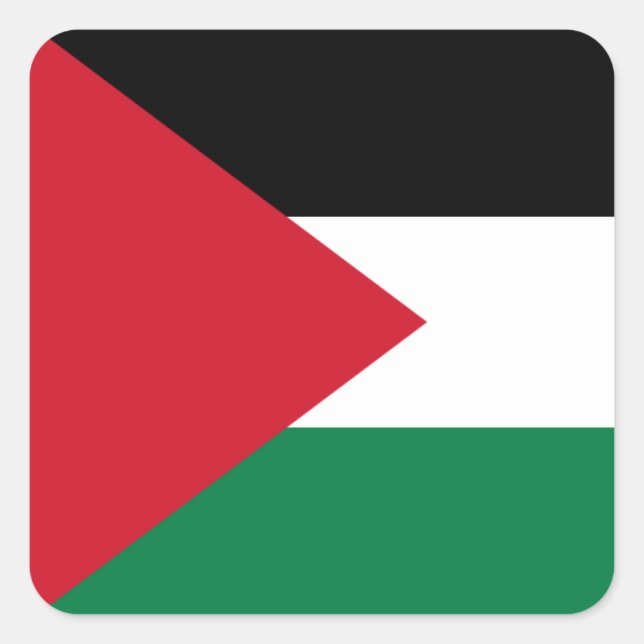 Adesivo Quadrado Bandeira da Palestina (Palestina) (Frente)