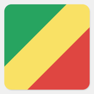Adesivo Quadrado Bandeira da República do Congo