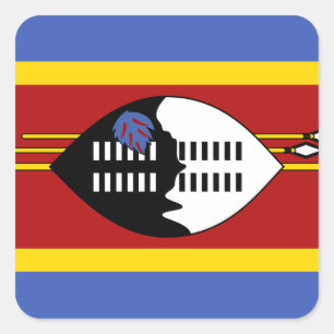 Adesivo Quadrado Bandeira da Suazilândia