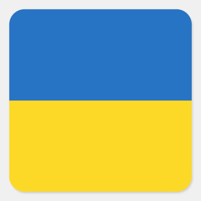 Adesivo Quadrado Bandeira da Ucrânia (Frente)