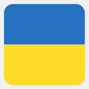 Adesivo Quadrado Bandeira da Ucrânia