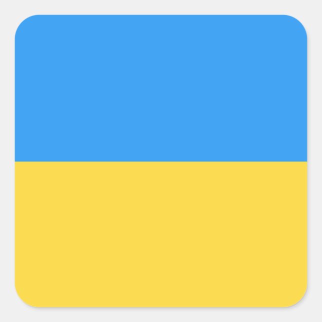 Adesivo Quadrado Bandeira da Ucrânia (Frente)
