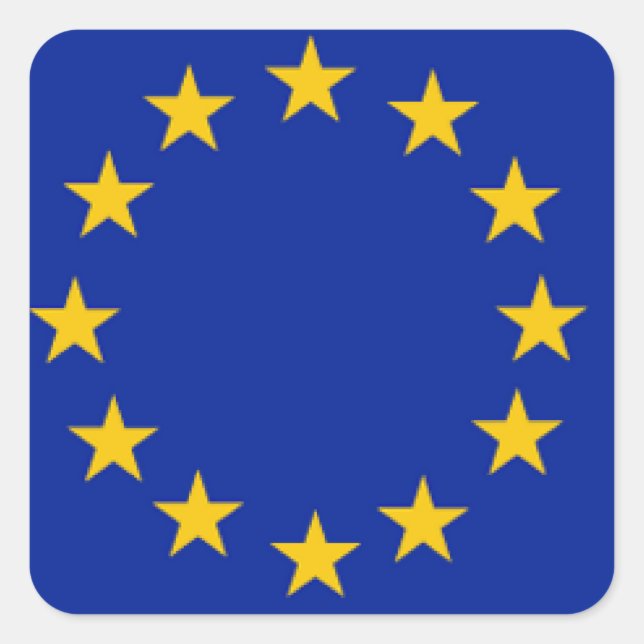 Adesivo Quadrado Bandeira da União Europeia (Frente)