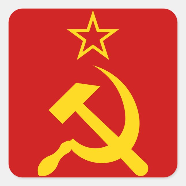 Adesivo Quadrado Bandeira da URSS - Bandeira da União Soviética (Frente)